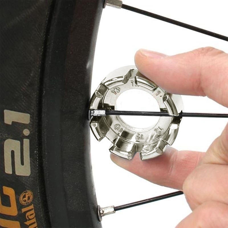 Goabroa Bike Spoke Wrench, Hard Steel 8-in-1 Hardened Steel Bicycle Rim Truing Kit for Precision Wheel Tension Adjustment, Compatible with 10/11/12/13/14/15G Spokes Nipples - Image 1